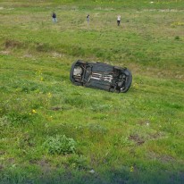 Auto van de weg gereden - Energieweg Amersfoort