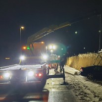 Auto van de weg geraakt